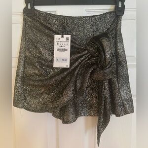 Zara Black Shimmer Mini Skort